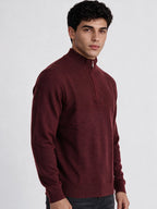 Men's Self Design High Neck Full Sleeve Sweater