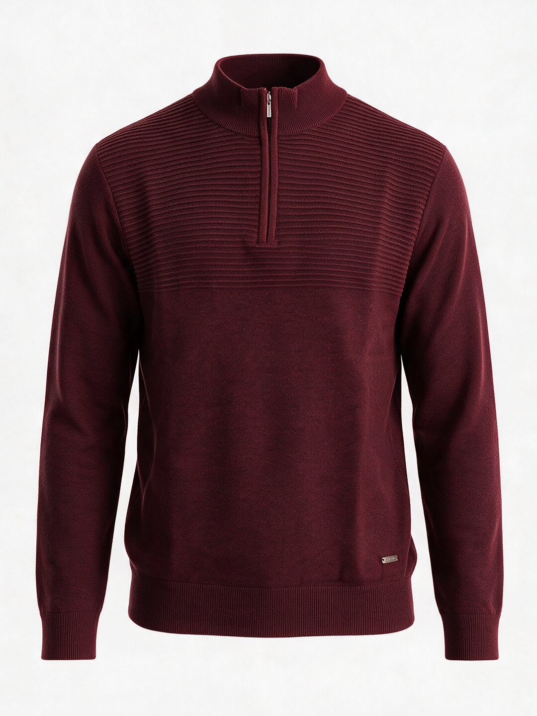 Men's Self Design High Neck Full Sleeve Sweater