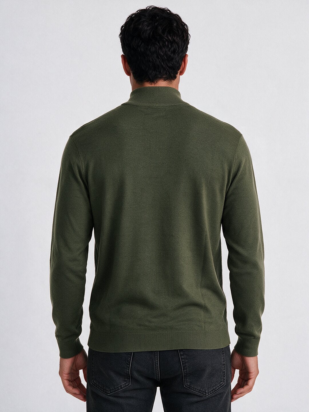 Men's Self Design High Neck Full Sleeve Sweater