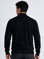 Men's Self Design High Neck Full Sleeve Sweater