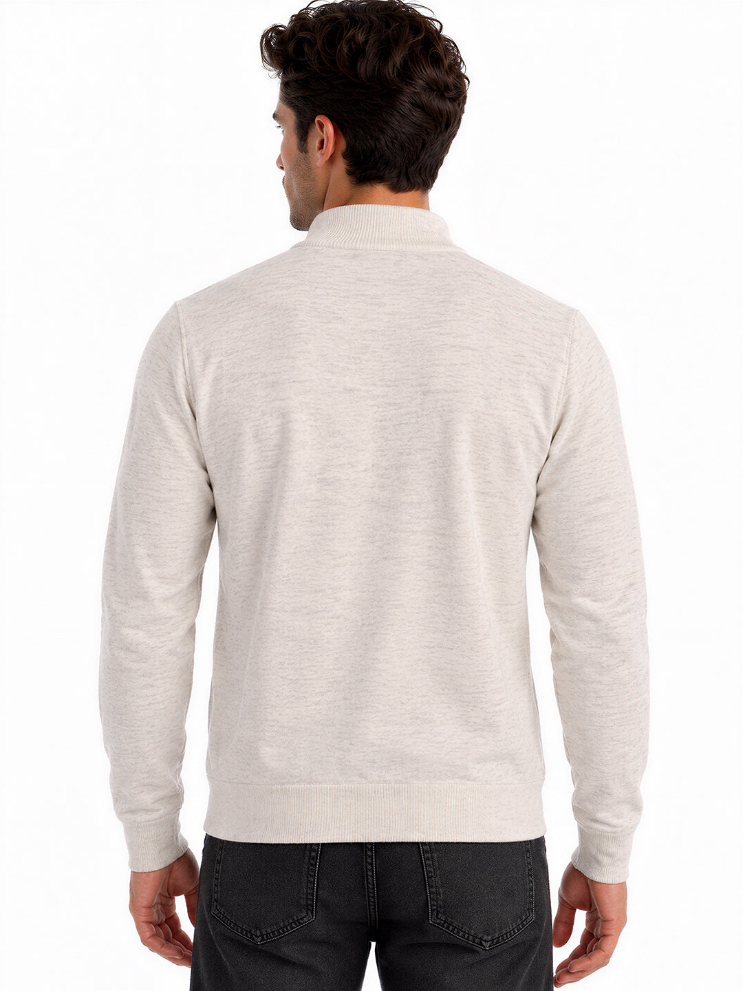 Men's Self Design High Neck Full Sleeve Sweater