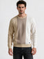 Beige Colourblock Cable Knit Sweater