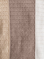 Beige Colourblock Cable Knit Sweater