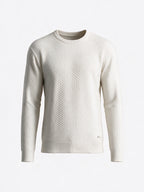 Men's 100% Cotton Self Design Round Neck Long Sleeve Sweater