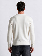 Men's 100% Cotton Self Design Round Neck Long Sleeve Sweater