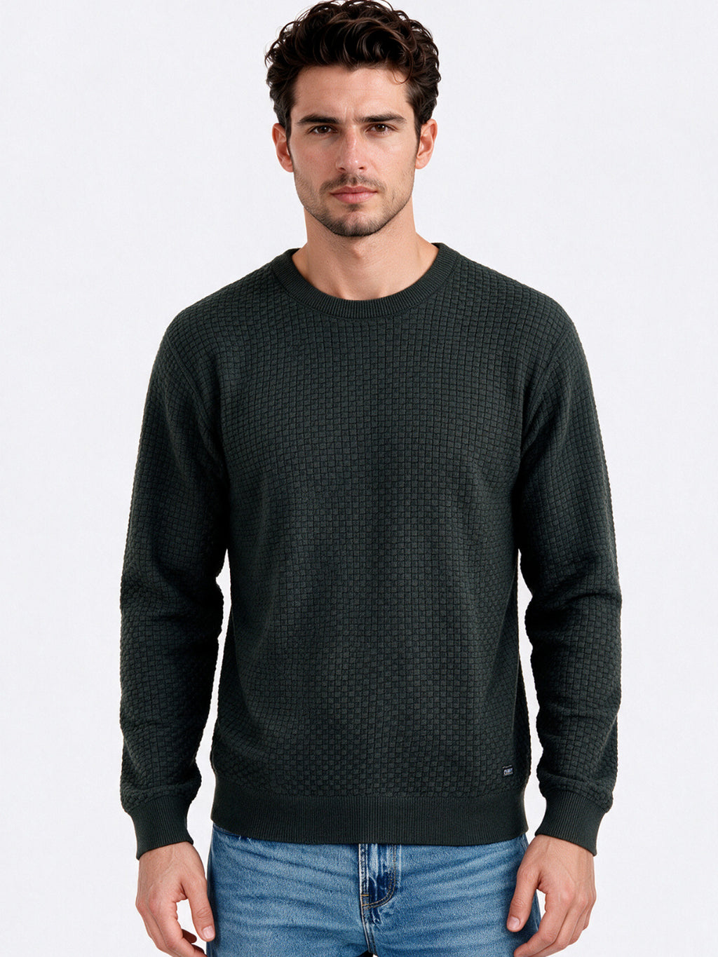 Men’s 100% Cotton Round Neck Long Sleeve Regular Fit Sweater