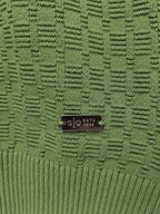 Sage Basketweave Crew Sweater