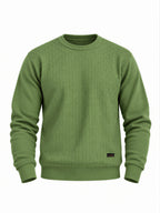 Sage Basketweave Crew Sweater