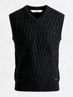 Black Cable Knit Sweater Vest