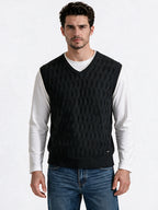 Black Cable Knit Sweater Vest