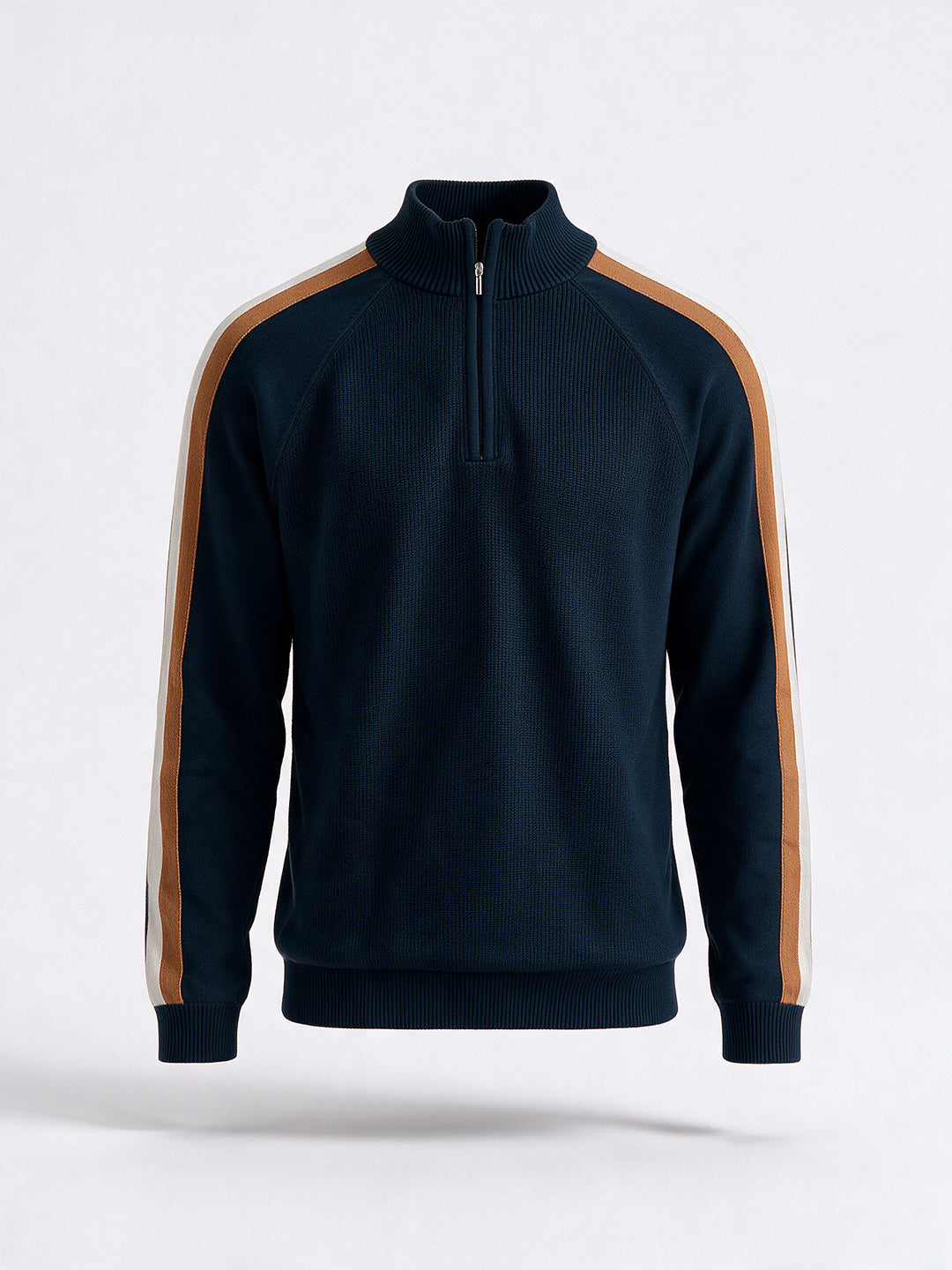 Navy Stripe Sleeve Half-Zip Sweater Secondary image