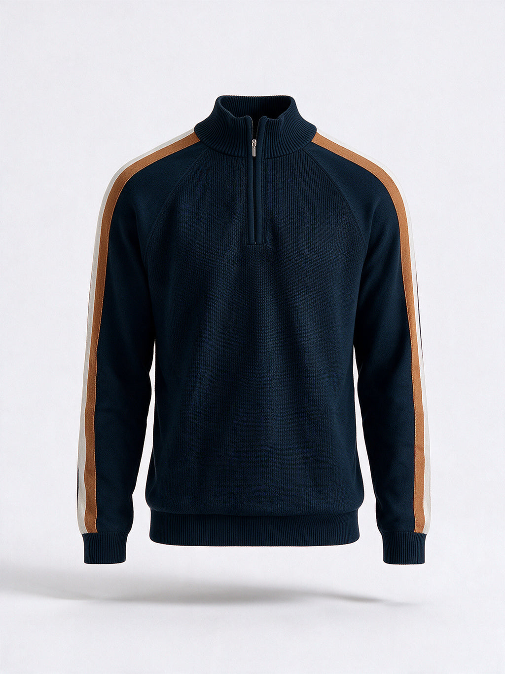 Men's 100% Cotton Self Design High Neck Long Sleeve Sweater