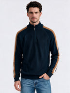 Men's 100% Cotton Self Design High Neck Long Sleeve Sweater