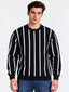 Navy Striped Round Neck Tshirt