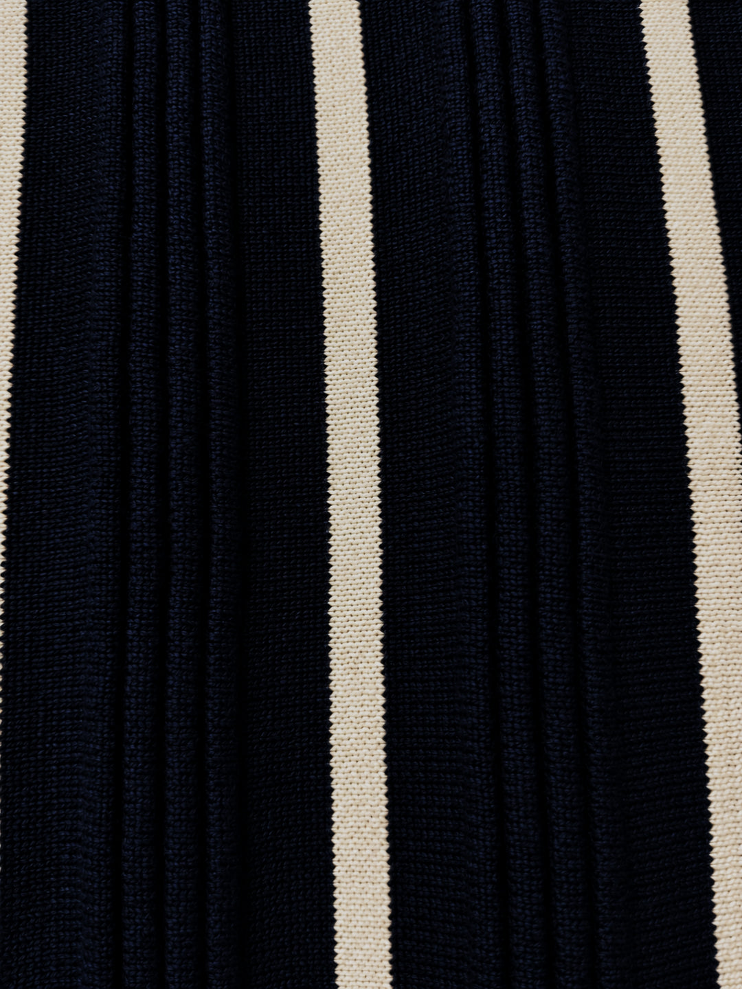 Navy Striped Round Neck Tshirt
