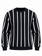 Navy Striped Round Neck Tshirt