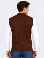 Coffee Chunky Cable Zip Cardigan