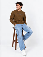 Mens Solid Round Neck Sweatshirt
