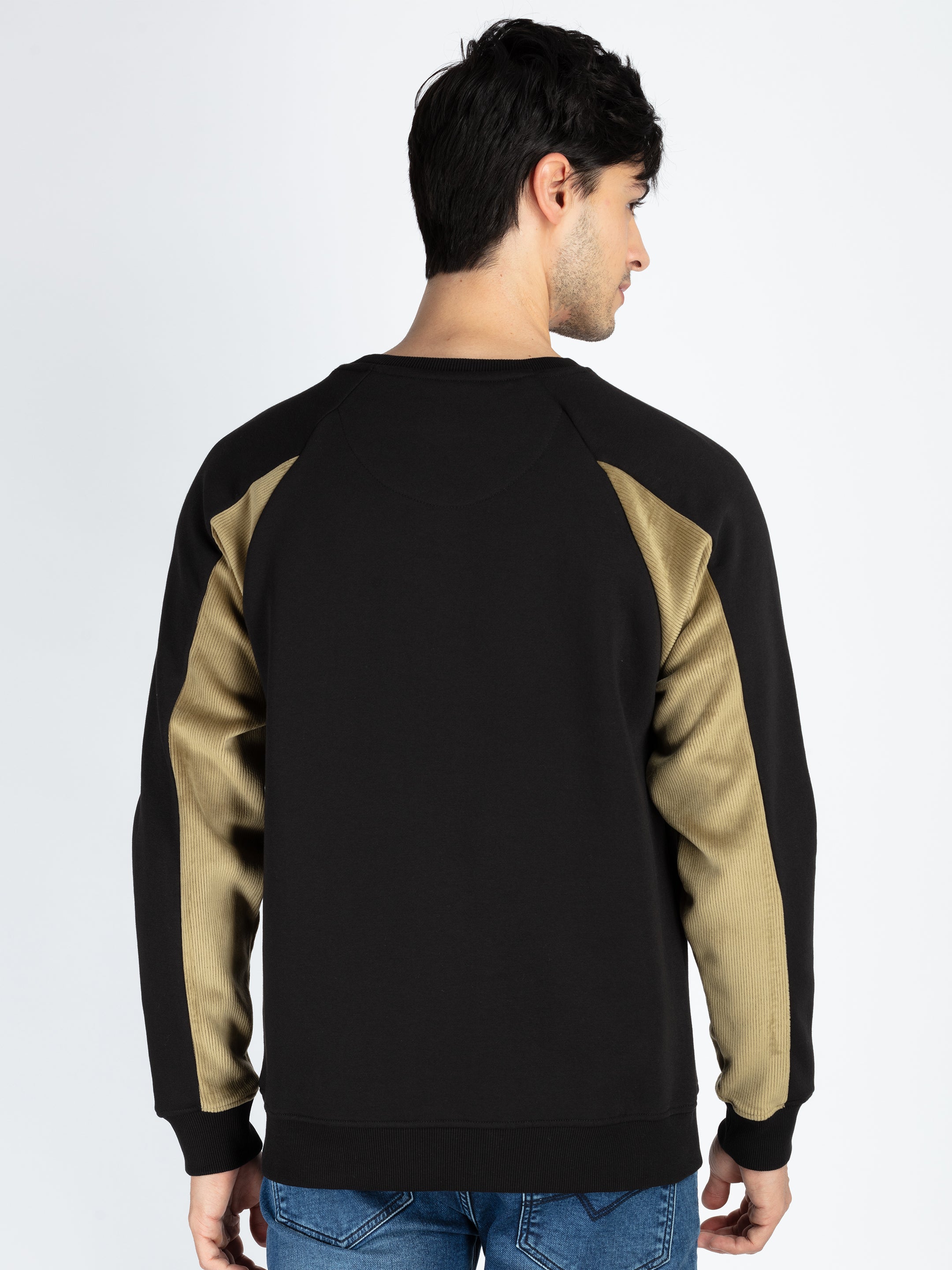 Mens Colorblocked Round Neck Full Sleeve Sweatshirt