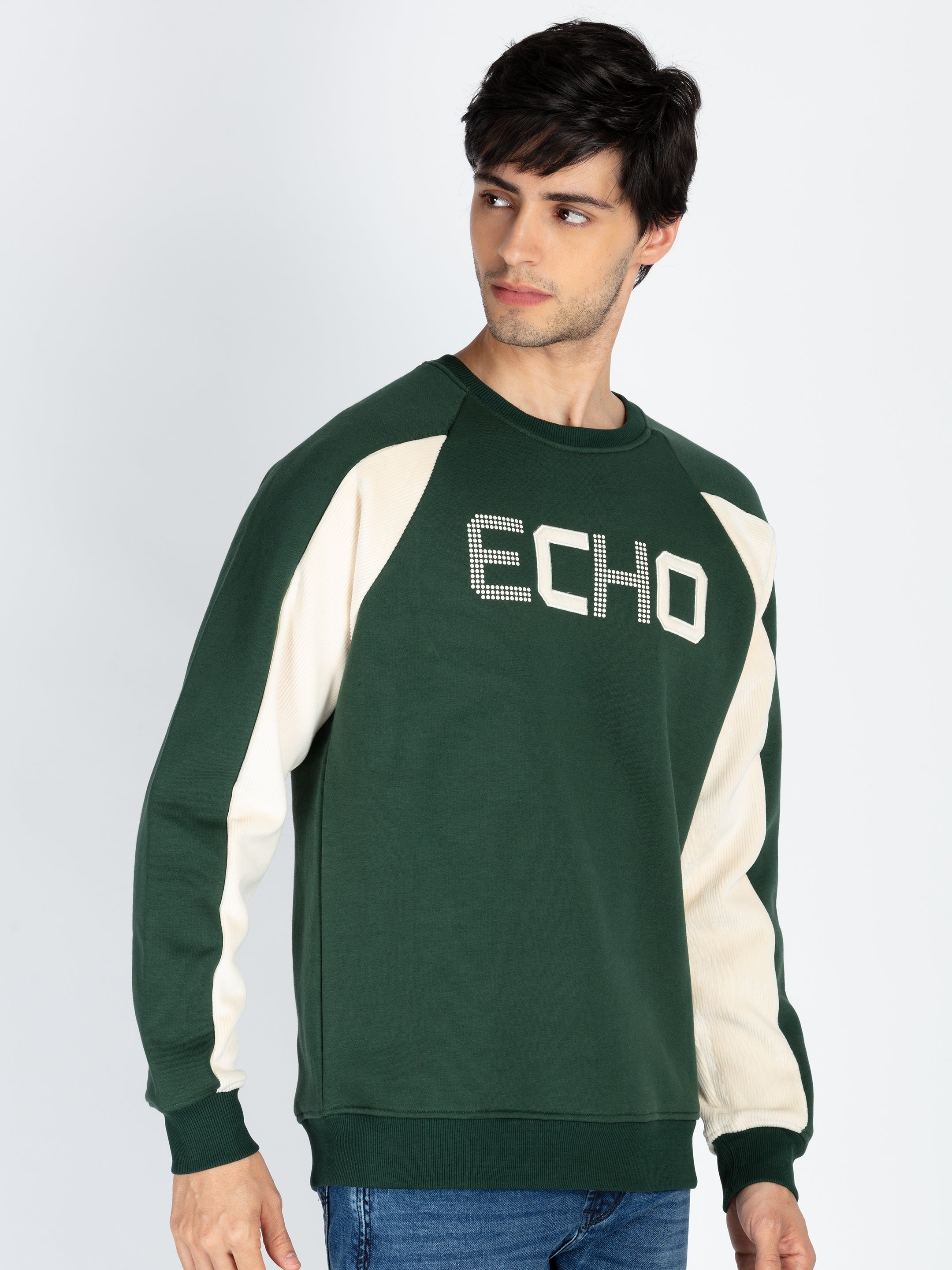 Mens Colorblocked Round Neck Full Sleeve Sweatshirt Secondary image