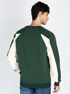 Mens Colorblocked Round Neck Full Sleeve Sweatshirt