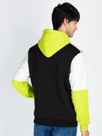 Mens Colorblocked Full Sleeve Hooded Sweatshirt