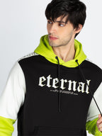 Mens Colorblocked Full Sleeve Hooded Sweatshirt
