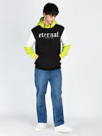 Mens Colorblocked Full Sleeve Hooded Sweatshirt
