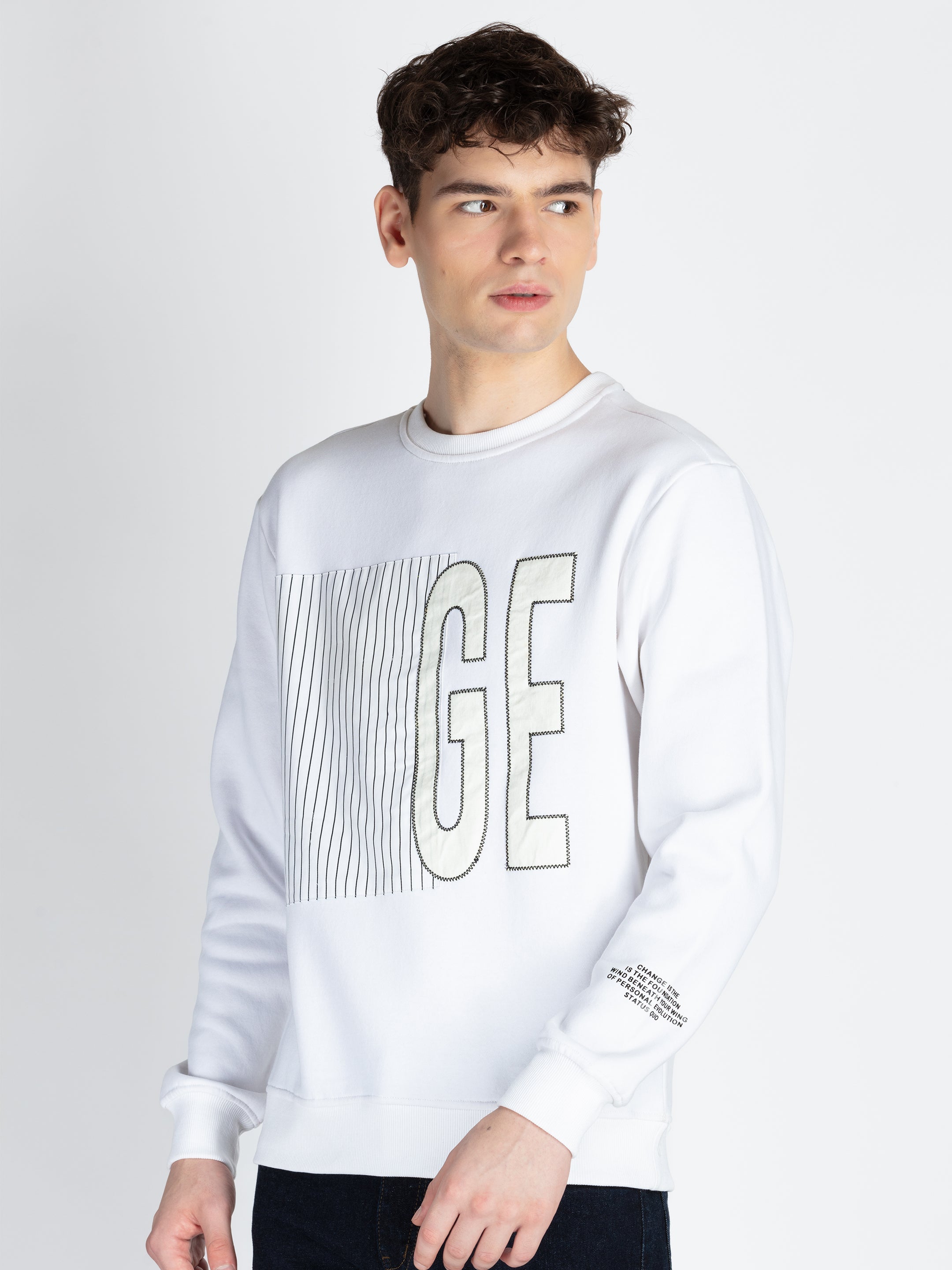 Mens Solid Round Neck Sweatshirt Secondary image