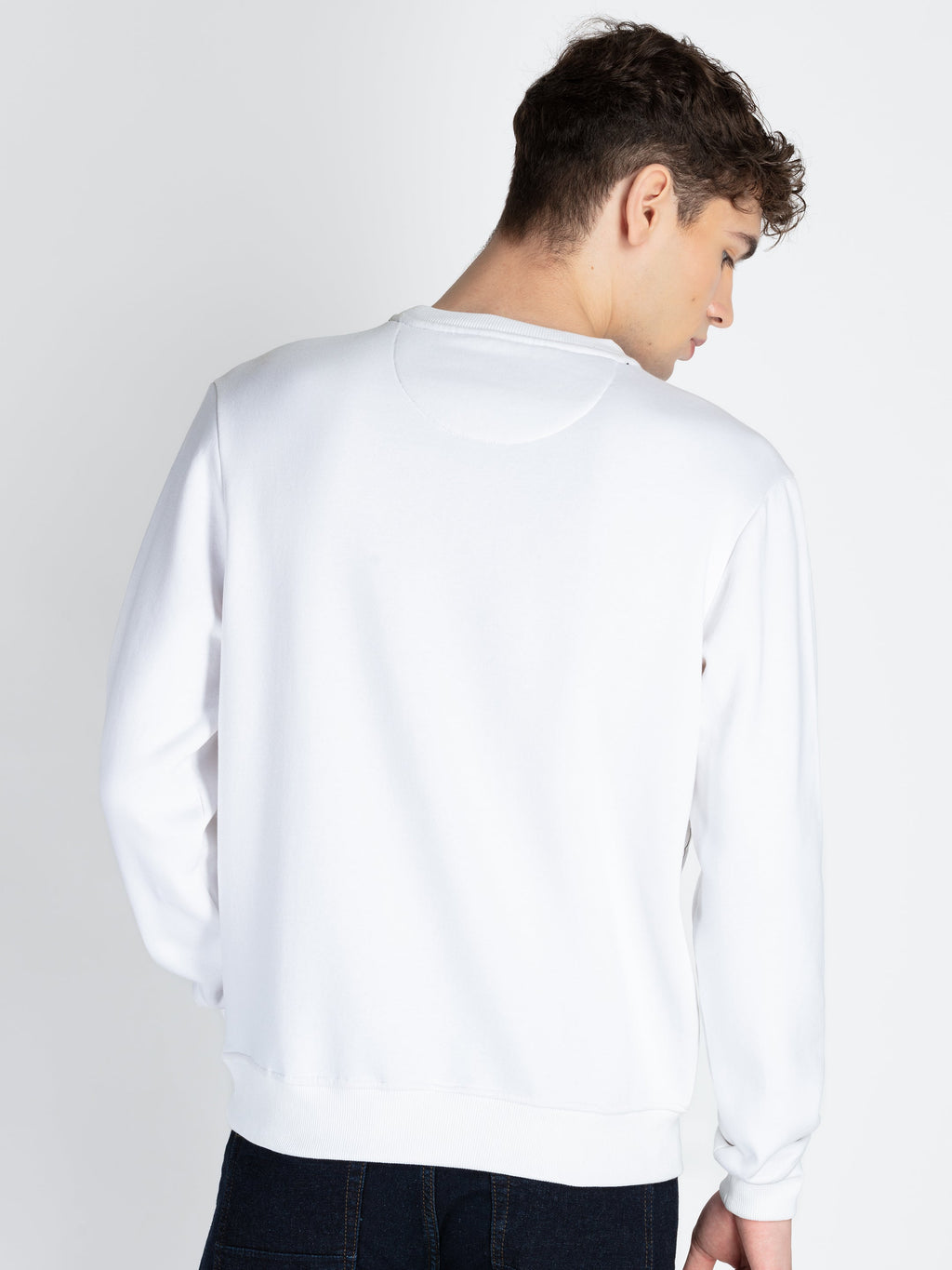 Mens Solid Round Neck Sweatshirt