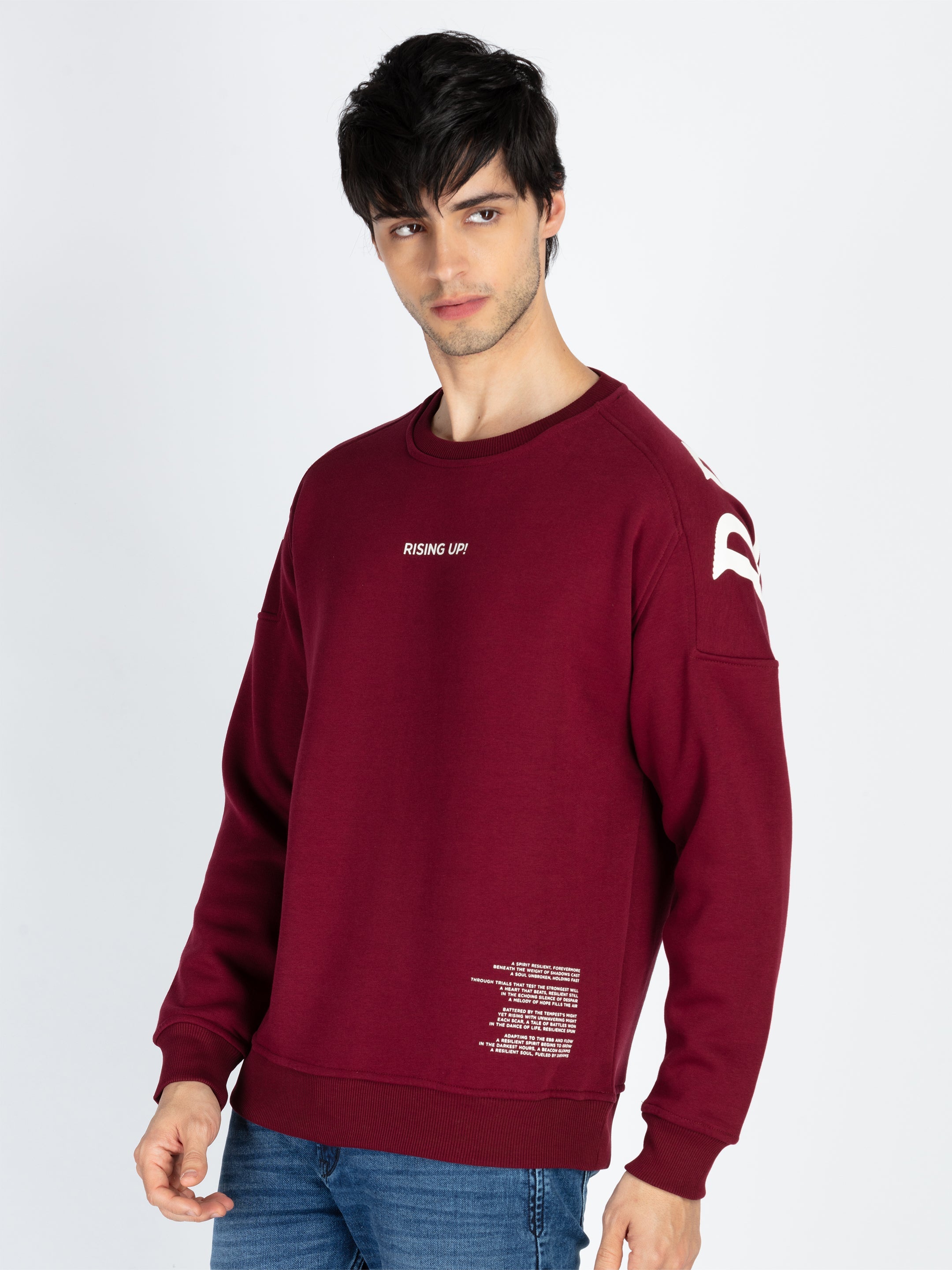 Mens Printed Round Neck Full Sleeve Sweatshirt