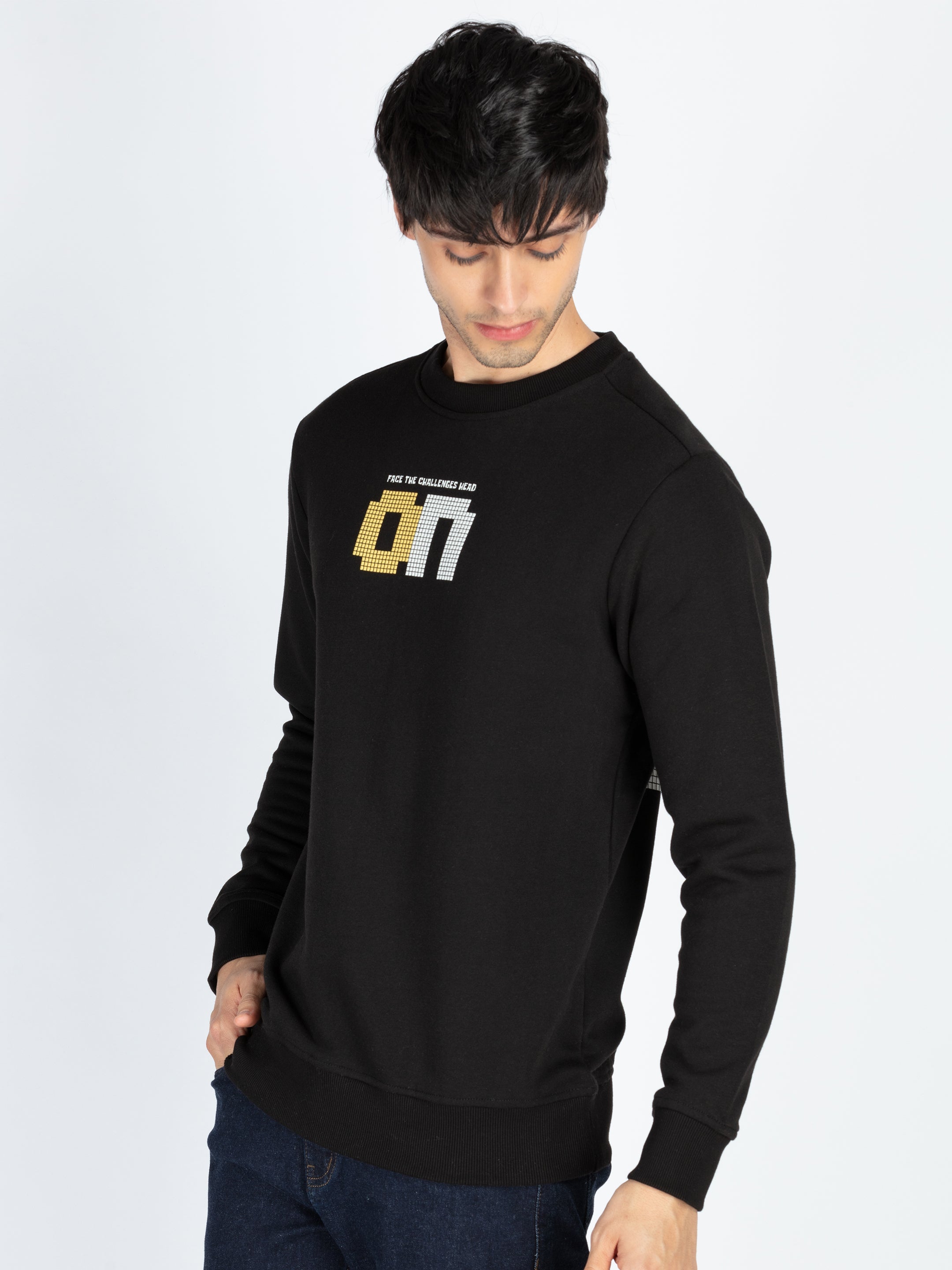 Mens Printed Round Neck Full Sleeve Sweatshirt Secondary image