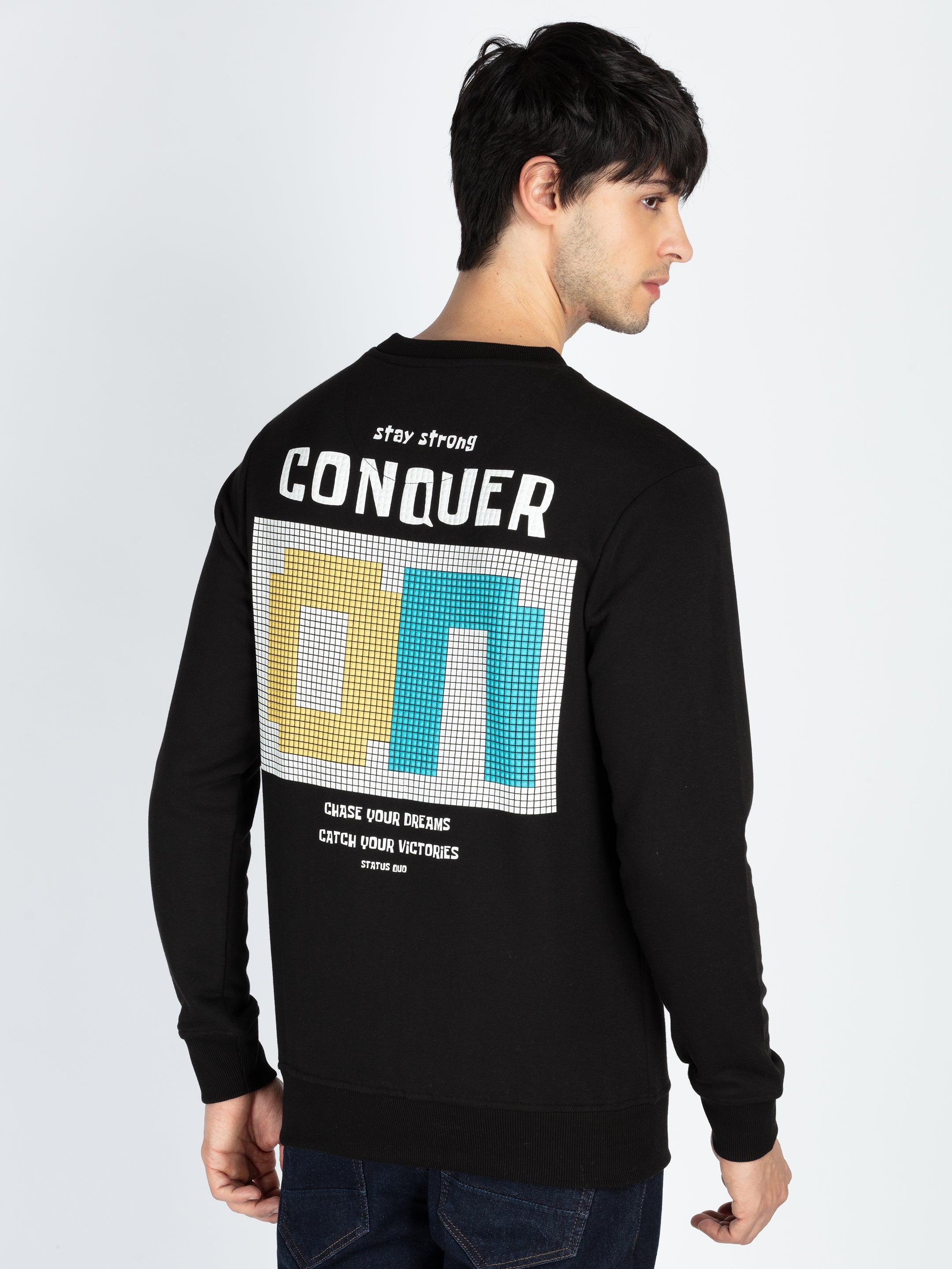 Mens Printed Round Neck Full Sleeve Sweatshirt