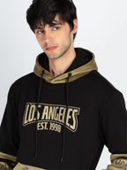 Mens Colorblocked Full Sleeve Hooded Sweatshirt