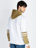 Mens Colorblocked Full Sleeve Hooded Sweatshirt