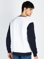 Mens Colorblocked Round Neck Full Sleeve Sweatshirt