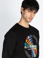 Mens Printed Round Neck Full Sleeve Sweatshirt