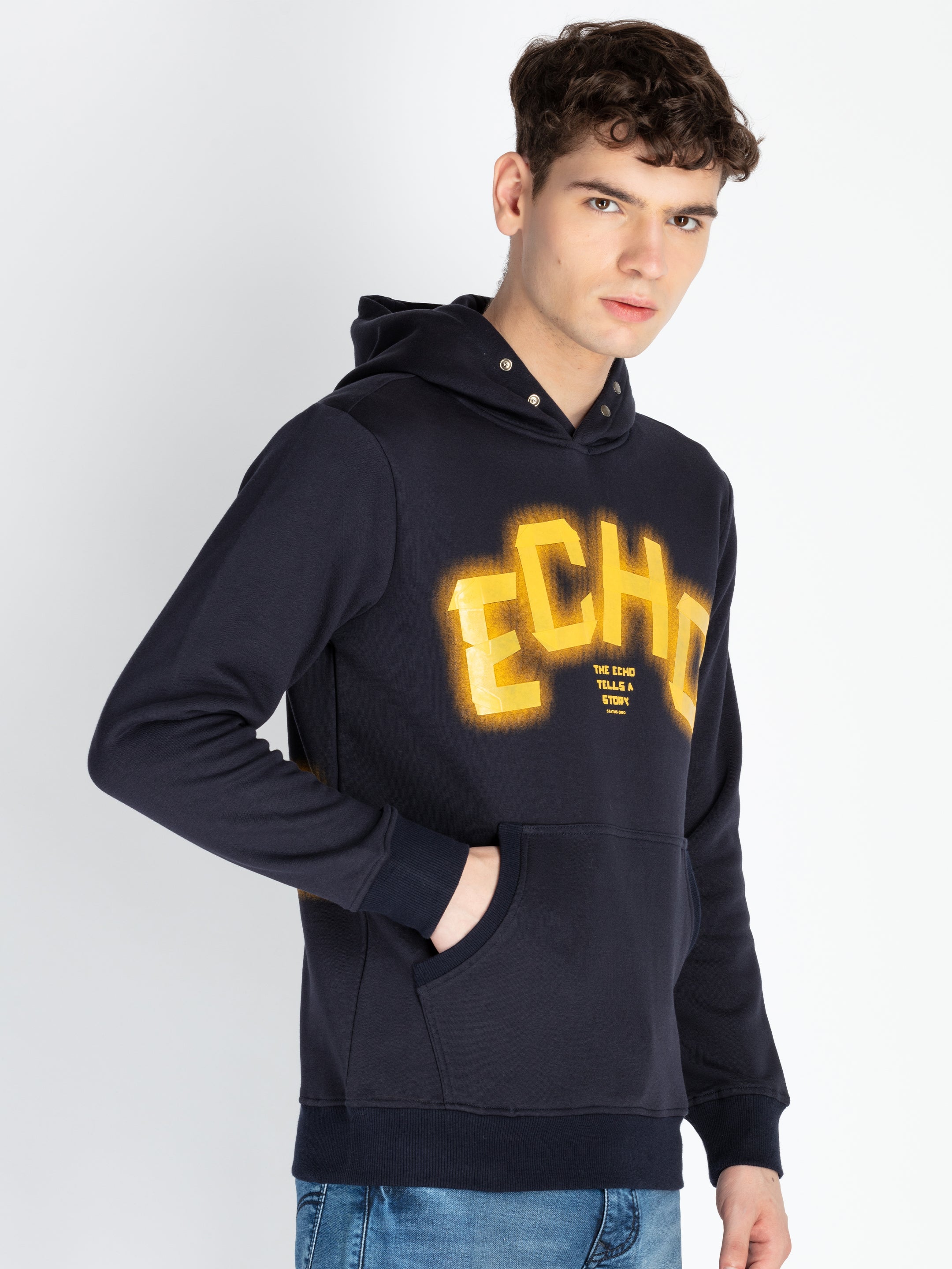Mens Solid Hooded Sweatshirt Secondary image