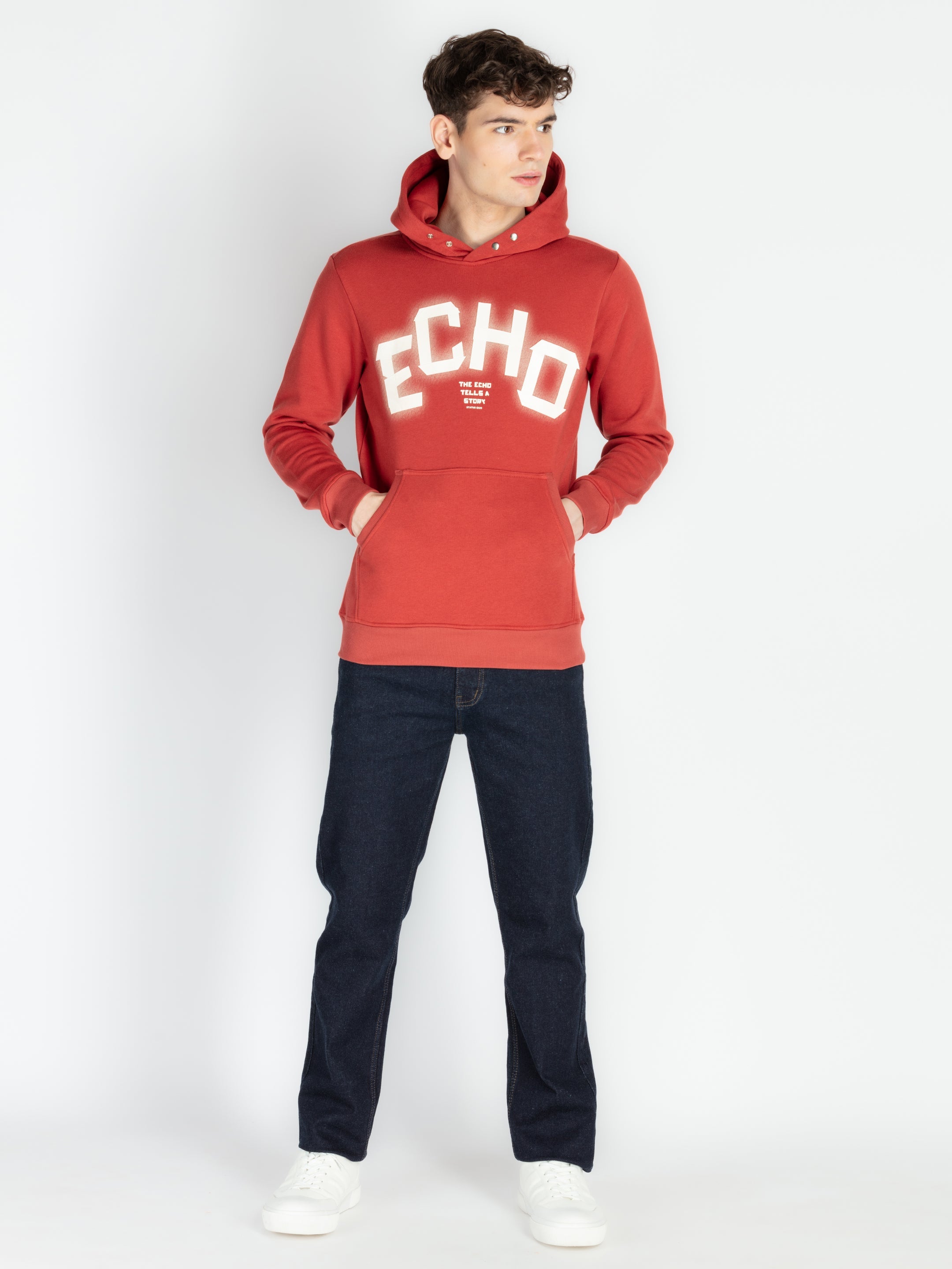 Mens Solid Hooded Sweatshirt