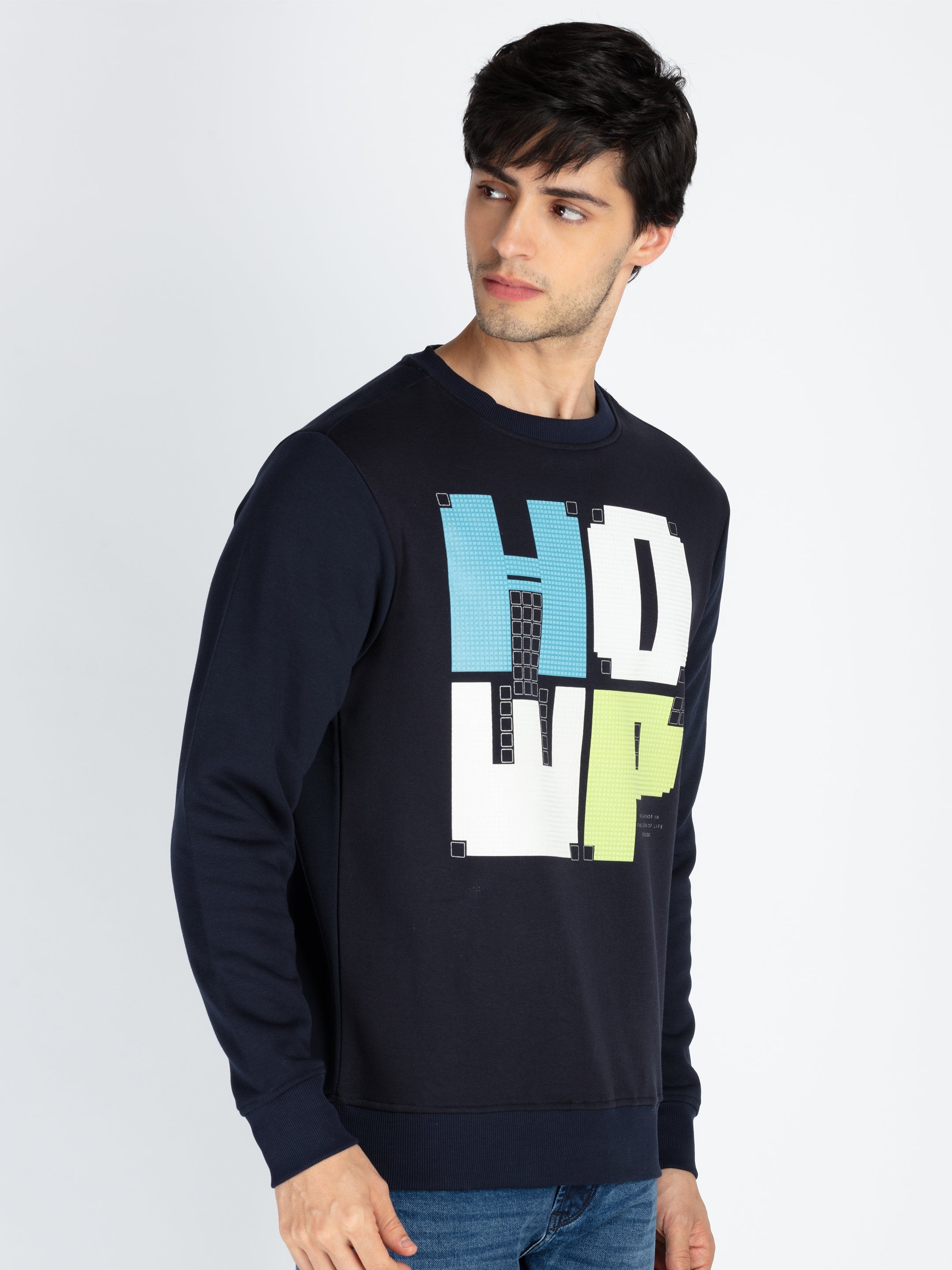 Mens Printed Round Neck Full Sleeve Sweatshirt Secondary image