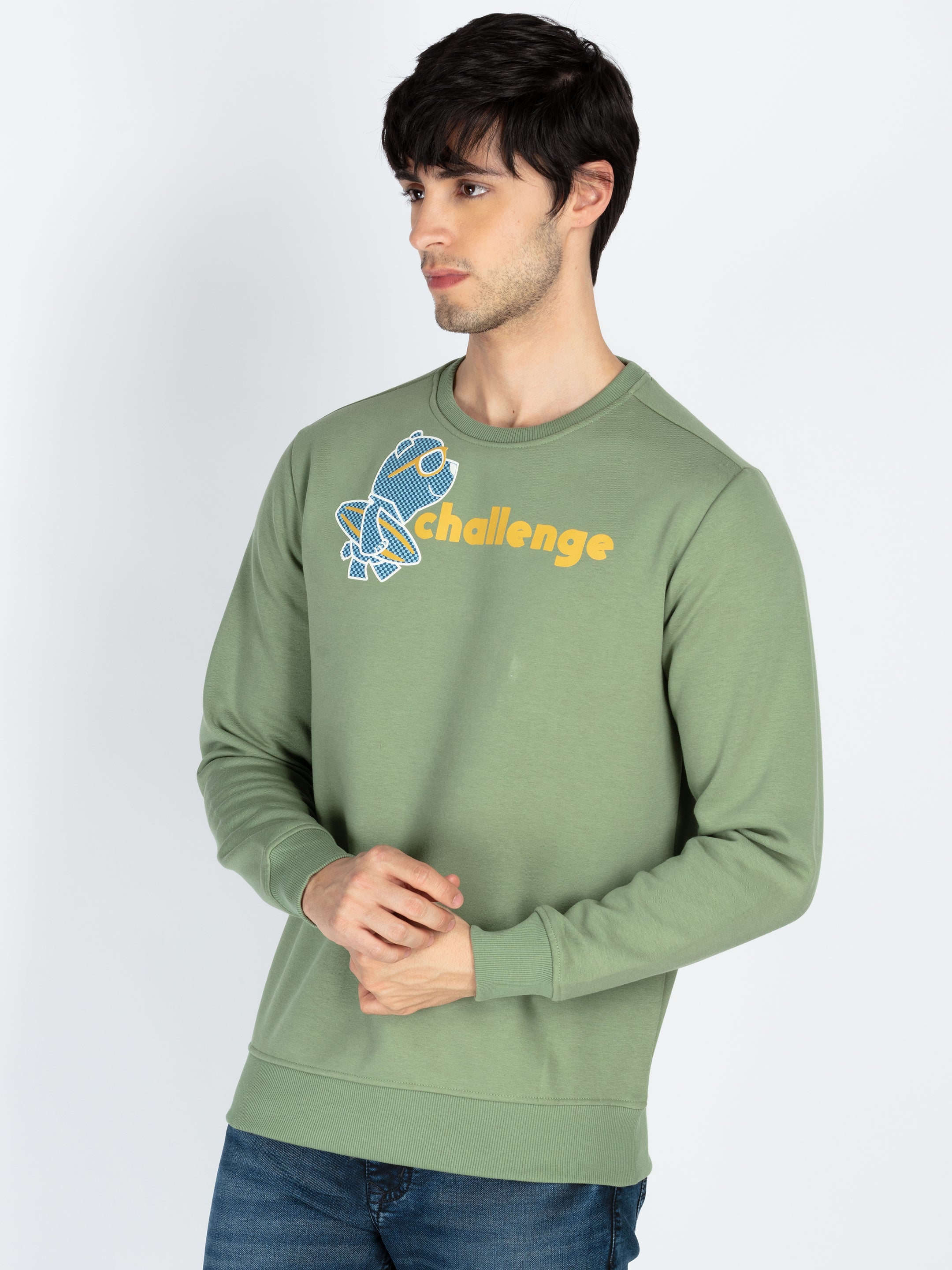 Mens Printed Round Neck Full Sleeve Sweatshirt Secondary image