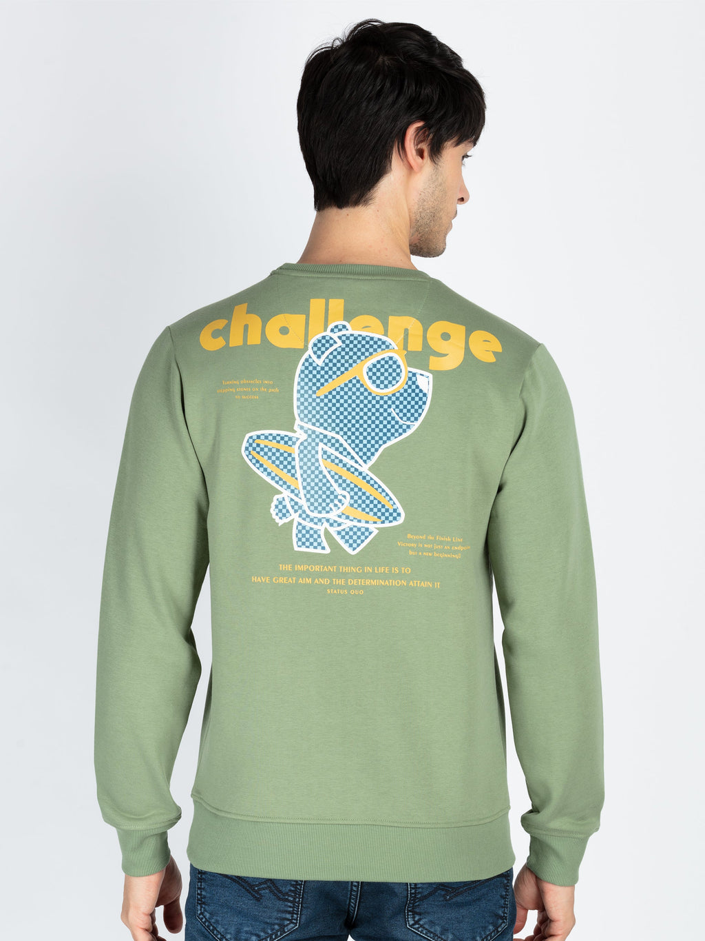 Mens Printed Round Neck Full Sleeve Sweatshirt