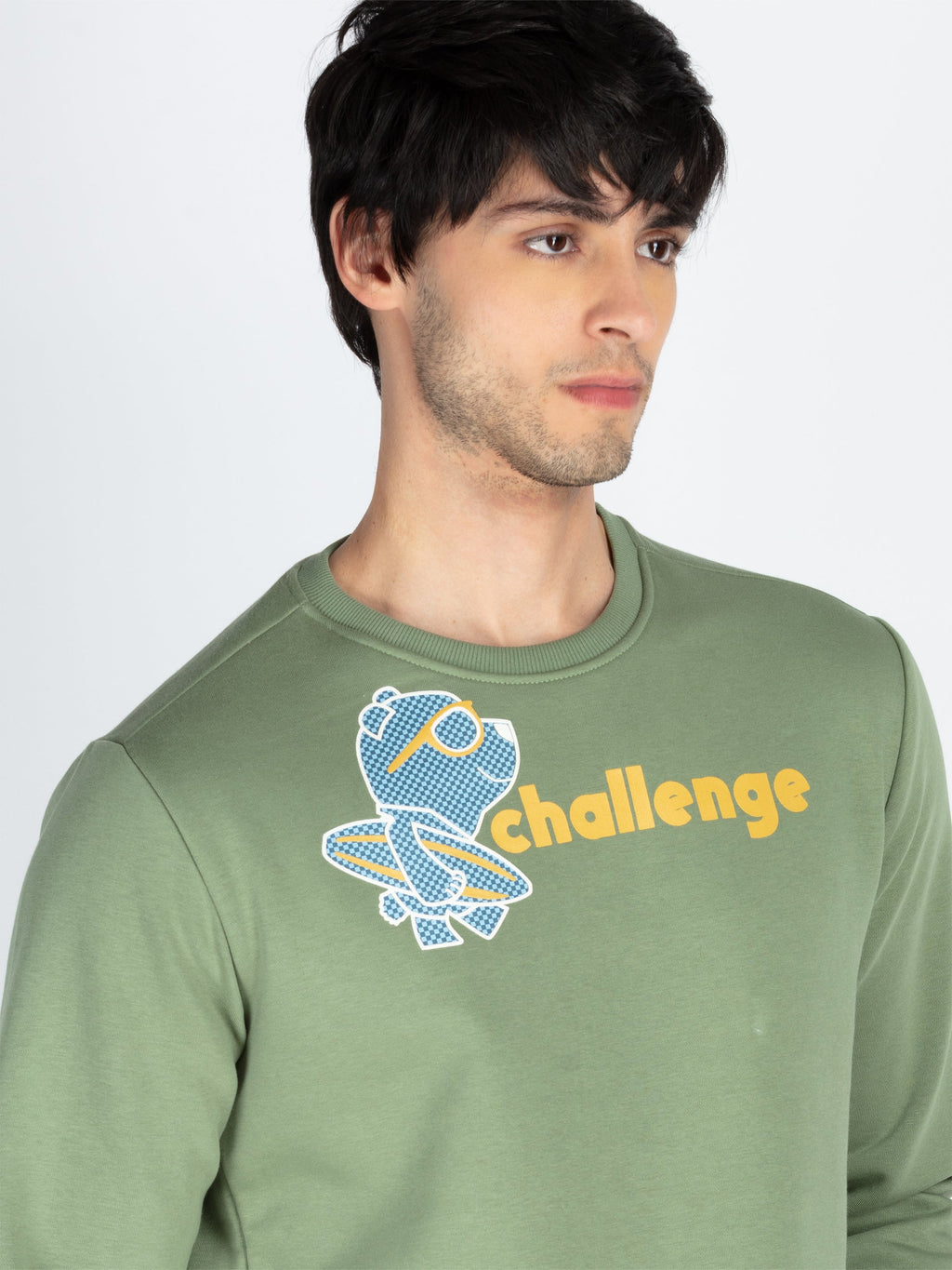 Mens Printed Round Neck Full Sleeve Sweatshirt