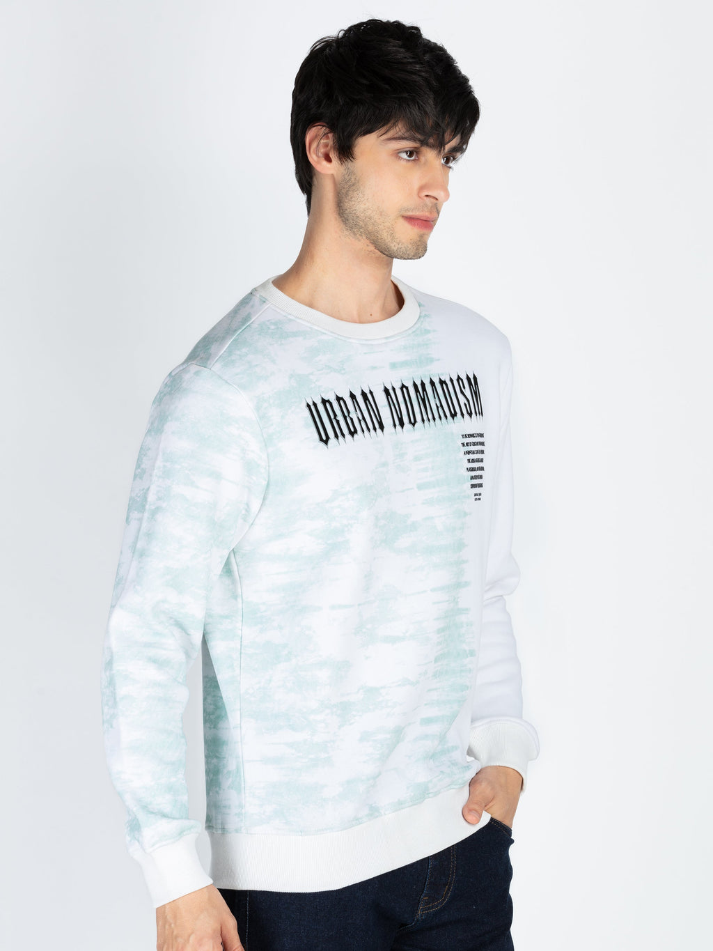 Mens All Over Printed Round Neck Sweatshirt