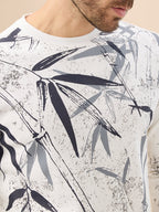 Men's Abstract Tropical Print Round Neck Full Sleeve Fleece Sweatshirt