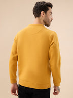 Men's Chest Typography Print Full Sleeve Round Neck Fleece Sweatshirt