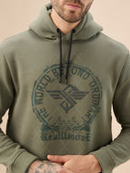 Men's Trendy Chest Typography Print Hoodie Full Sleeve Fleece Sweatshirt