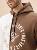 Mens Solid Textured Knit Full Sleeve Round Neck Fleece Sweatshirt with Chest Pocket