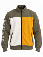 Men's Colourblocked Typography Fleece Sweatshirt