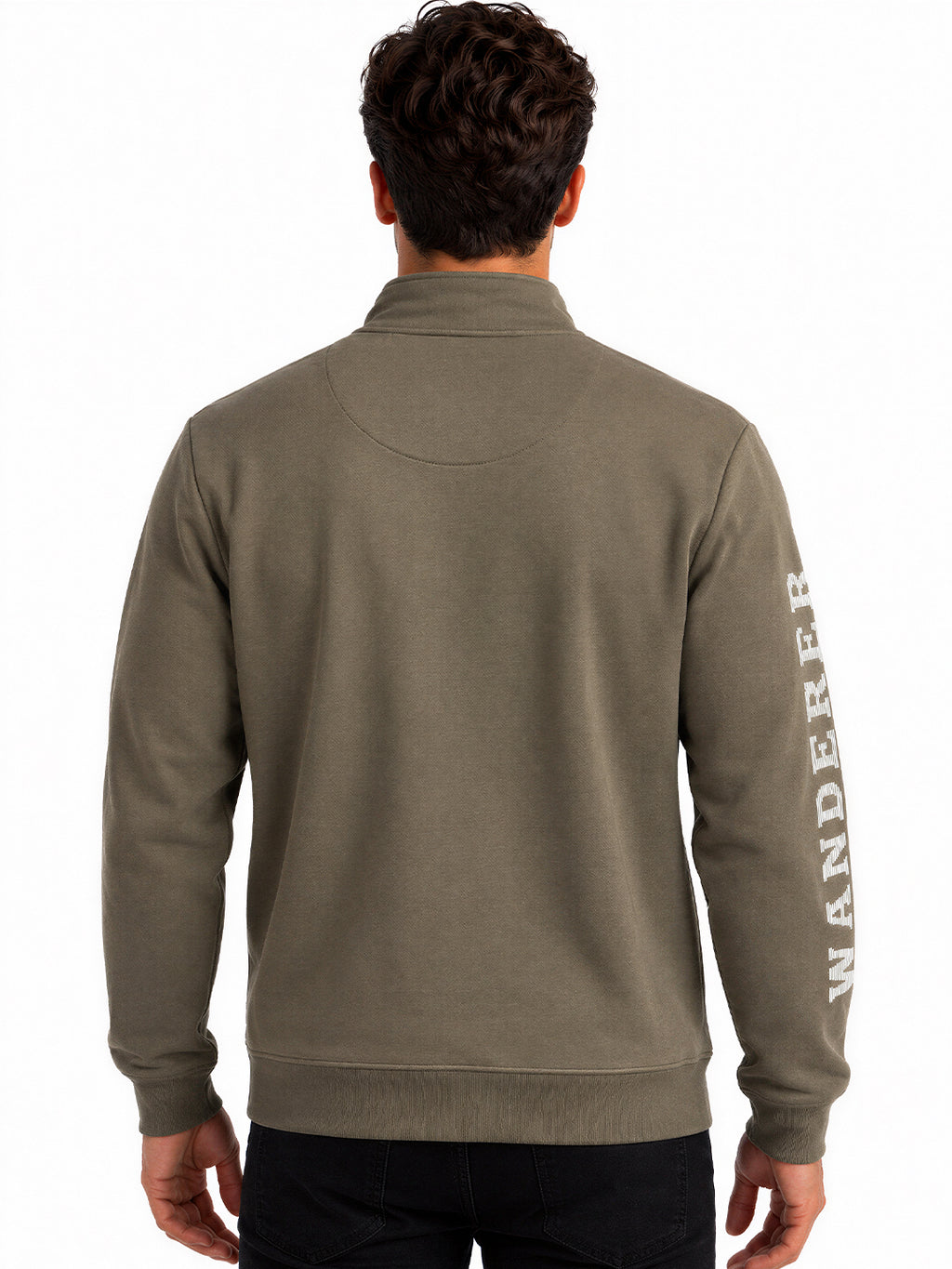 Men's Colourblocked Typography Fleece Sweatshirt